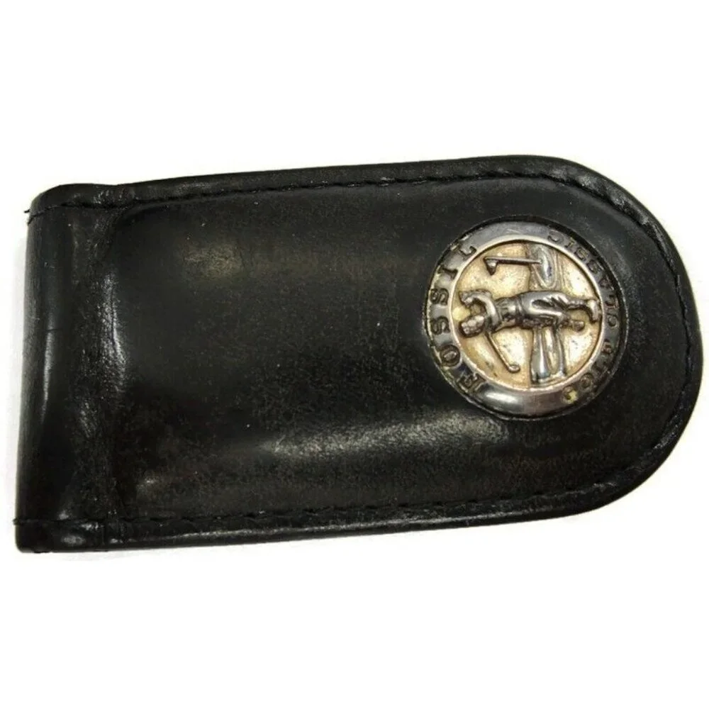 Vintage Leather Fossil Golf Classic Money Clip Men Wallet